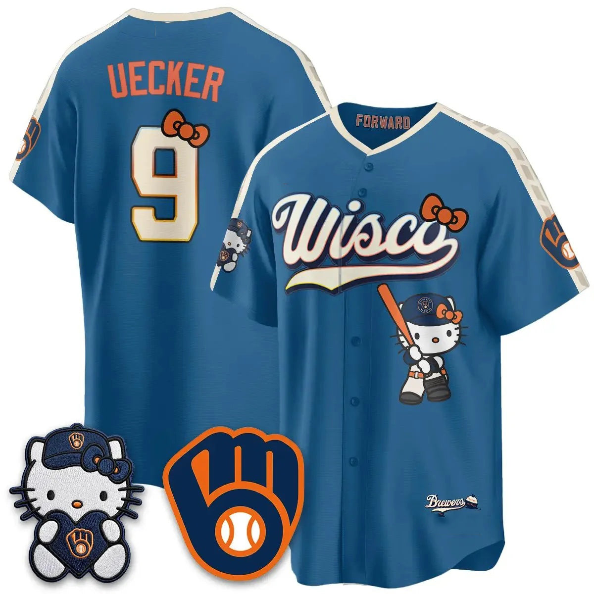 Milwaukee Brewers #9 Bob Uecker Mineral Blue BUTLER Meow KT Night Vapor Limited All Stitched Jersey 2