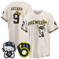 Milwaukee Brewers #9 Bob Uecker Mineral Cream BUTLER KT Night Vapor Limited All Stitched Jersey