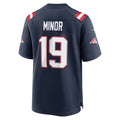 NE.Patriots #19 Kobee Minor Navy Team Game Jersey BUTLER