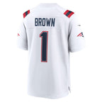 NE.Patriots #1 A.J. Brown White BUTLER Game Jersey