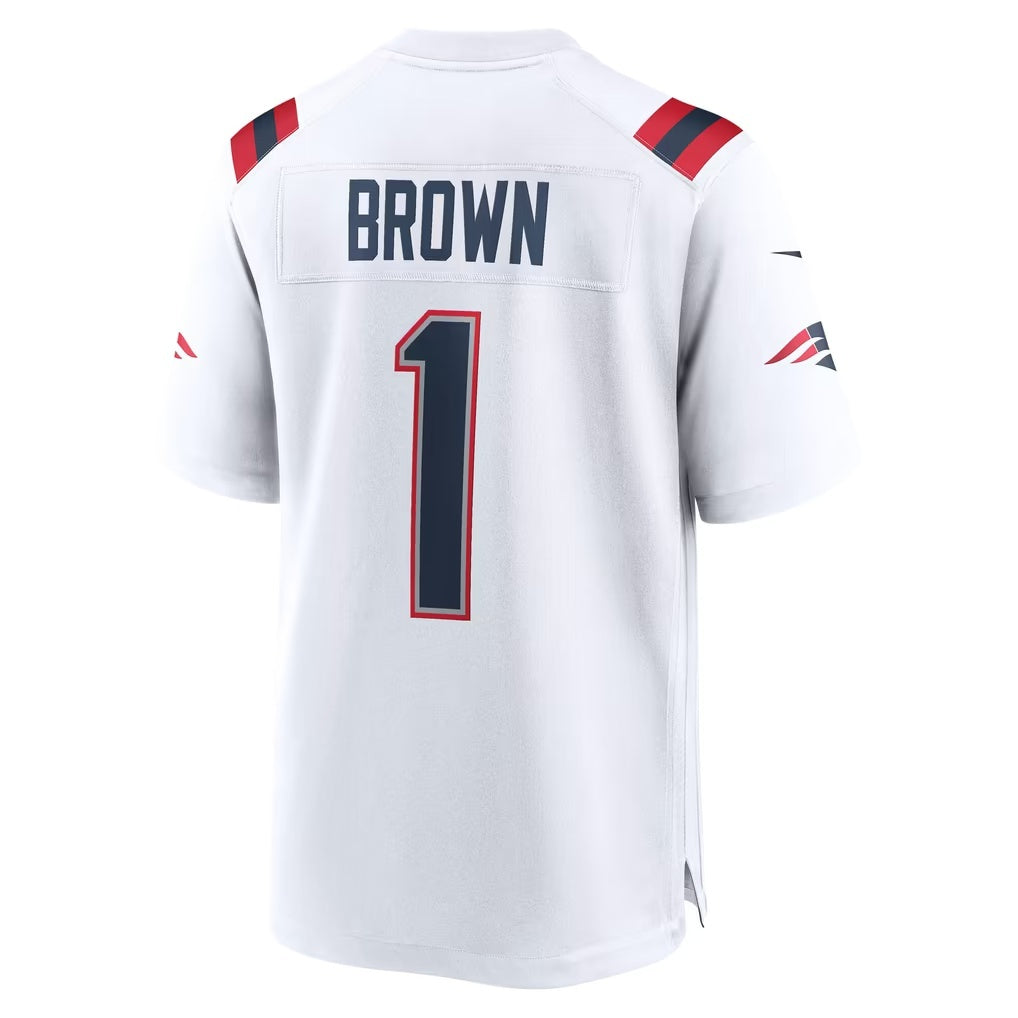 NE.Patriots #1 A.J. Brown White BUTLER Game Jersey