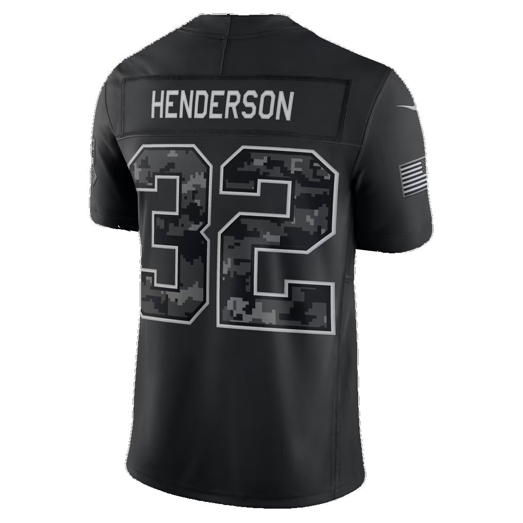 NE.Patriots #32 TreVeyon Henderson Black 2026 Salute to Service Stitched Limited jersey BUTLER