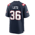 NE.Patriots #36 Cameron Latu Navy Team Game jersey BUTLER