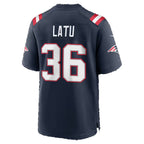 NE.Patriots #36 Cameron Latu Navy Team Game jersey BUTLER