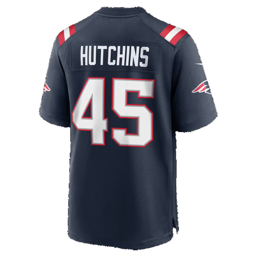 NE.Patriots #45 Quintayvious Hutchins Navy Team Game jersey BUTLER