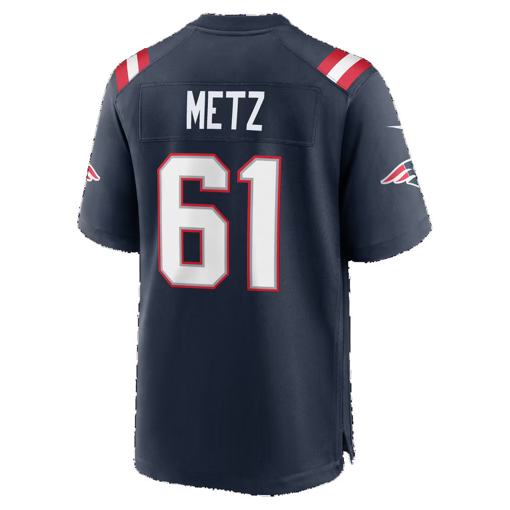 NE.Patriots #61 Lorenz Metz Navy Team Game jersey BUTLER