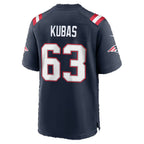 NE.Patriots #63 Jake Kubas Navy Team Game jersey BUTLER