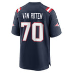 NE.Patriots #70 Greg Van Roten Navy Team Game Jersey BUTLER