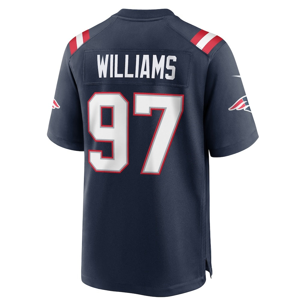 NE.Patriots #97 Milton Williams Navy Team Game Jersey BUTLER