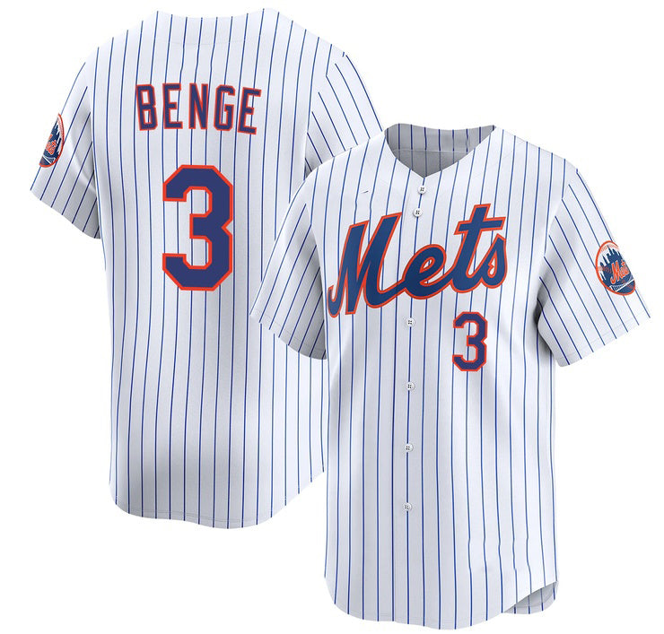 New York Mets #3 Carson Benge 2026 White Home Limited Stitched Jersey BUTLER