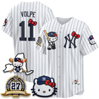 New York Yankees #11 Anthony Volpe Stripes White BUTLER Meow KT 2026 Vapor Limited All Stitched Jersey
