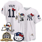 New York Yankees #11 Anthony Volpe Stripes White BUTLER Meow KT 2026 Vapor Limited All Stitched Jersey 2