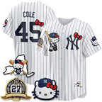 New York Yankees #45 Gerrit Cole Stripes White BUTLER Meow KT 2026 Vapor Limited All Stitched Jersey