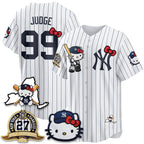 New York Yankees #99 Aaron Judge Stripes White BUTLER Meow KT 2026 Vapor Limited All Stitched Jersey