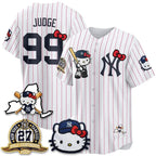 New York Yankees #99 Aaron Judge Stripes White BUTLER Meow KT 2026 Vapor Limited All Stitched Jersey 2