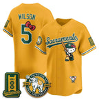 Oakland Athletics #5 Jacob Wilson Gold BUTLER Meow KT 2026 Vapor Limited Stitched Jersey