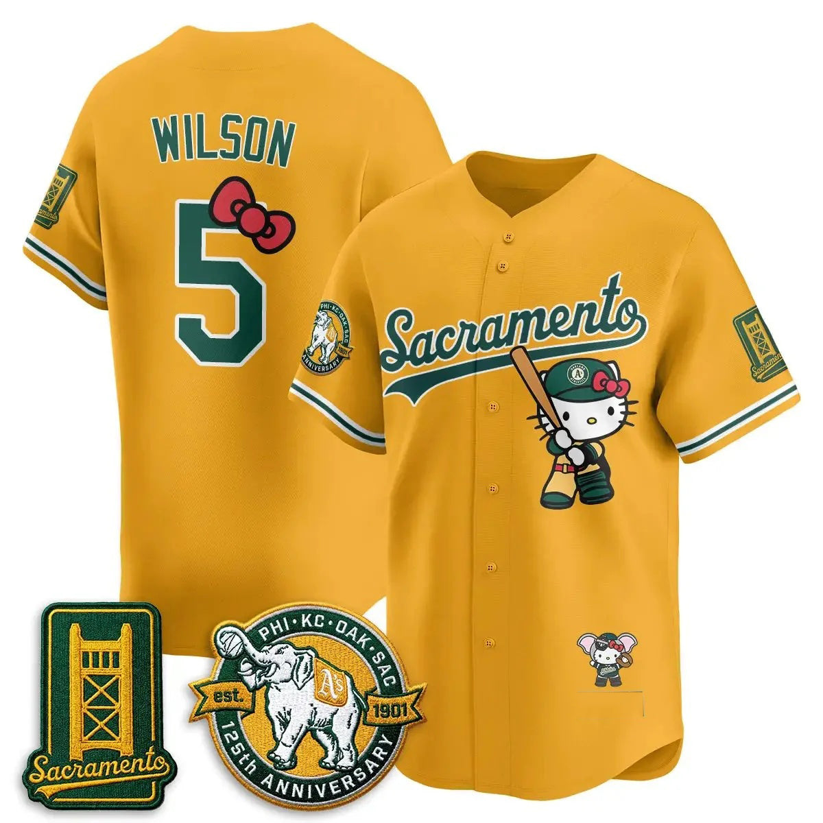 Oakland Athletics #5 Jacob Wilson Gold BUTLER Meow KT 2026 Vapor Limited Stitched Jersey