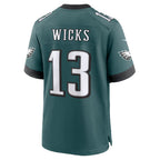 P.Eagles #13 Dontayvion Wicks Midnight Green Team Game Jersey BUTLER