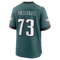 P.Eagles #73 Kiran Amegadjie Midnight Green Team Game jersey BUTLER