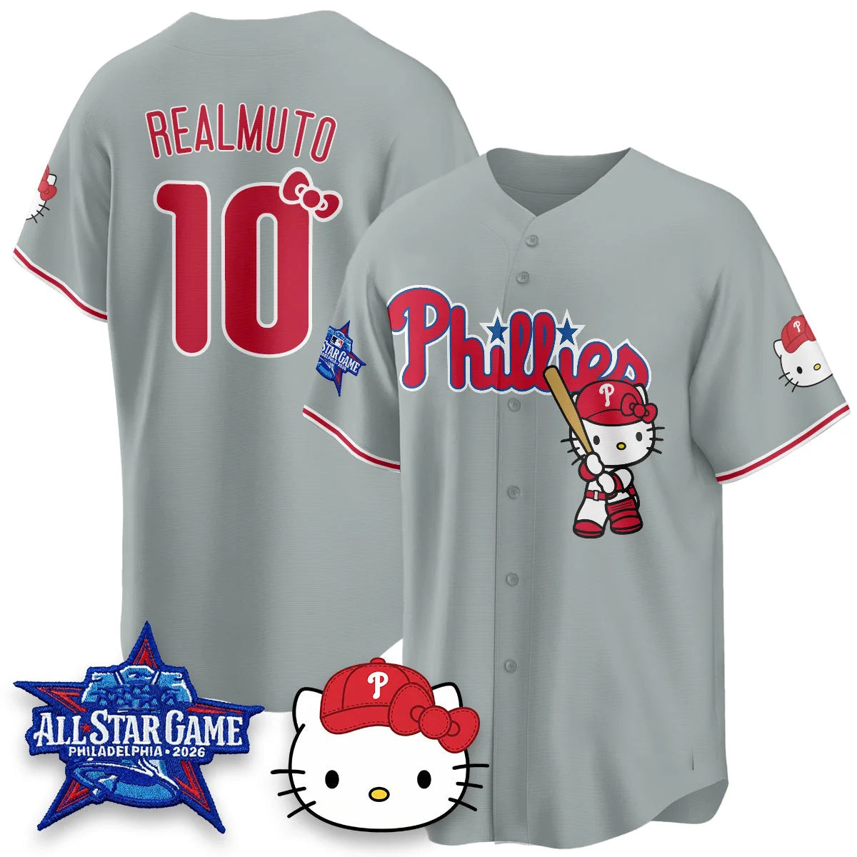 Philadelphia Phillies #10 J.T. Realmuto Gray BUTLER Meow KT Vapor Limited V2 Stitched Jersey