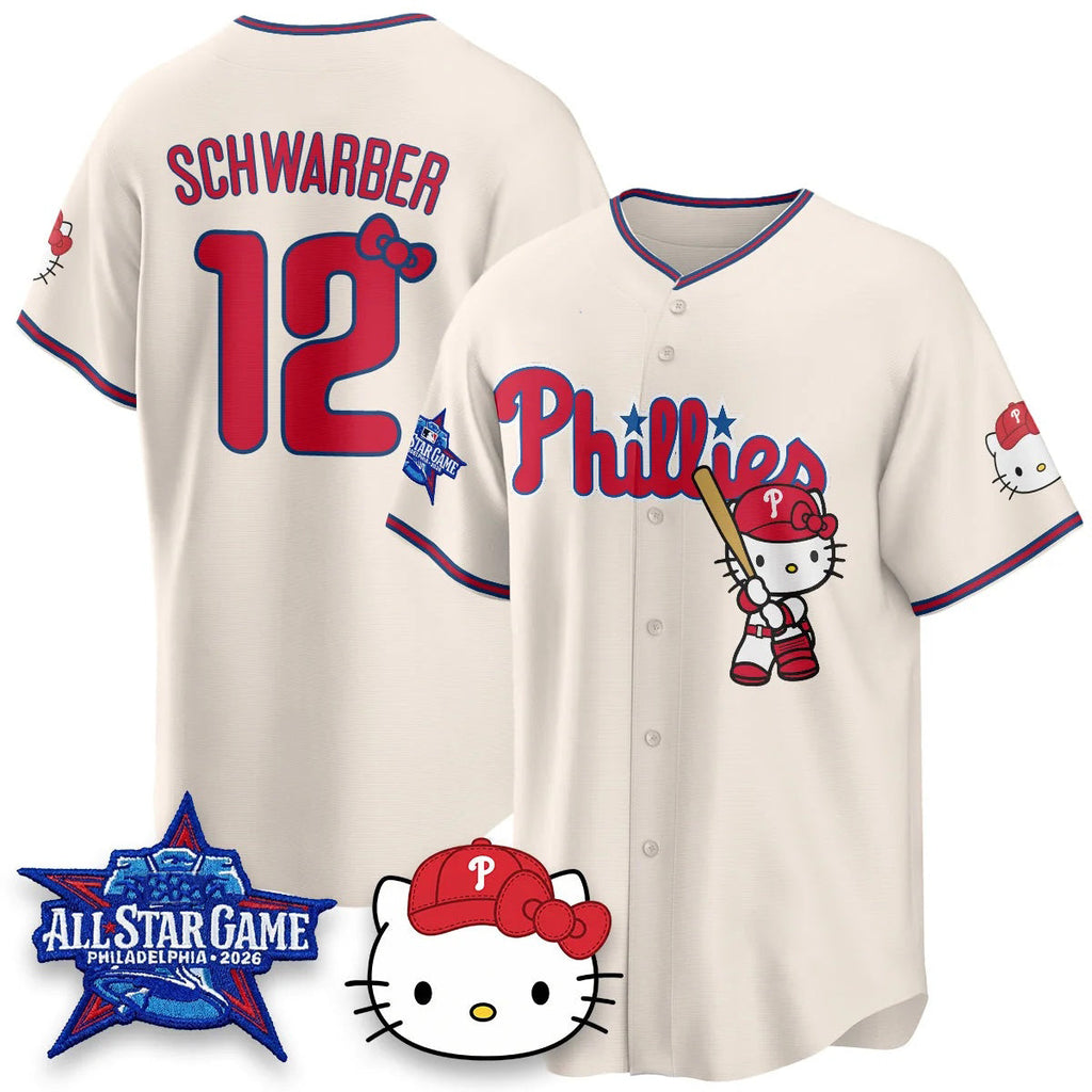 Philadelphia Phillies #12 Kyle Schwarbe Light Cream BUTLER Meow KT Vapor Limited V2 Stitched Jersey
