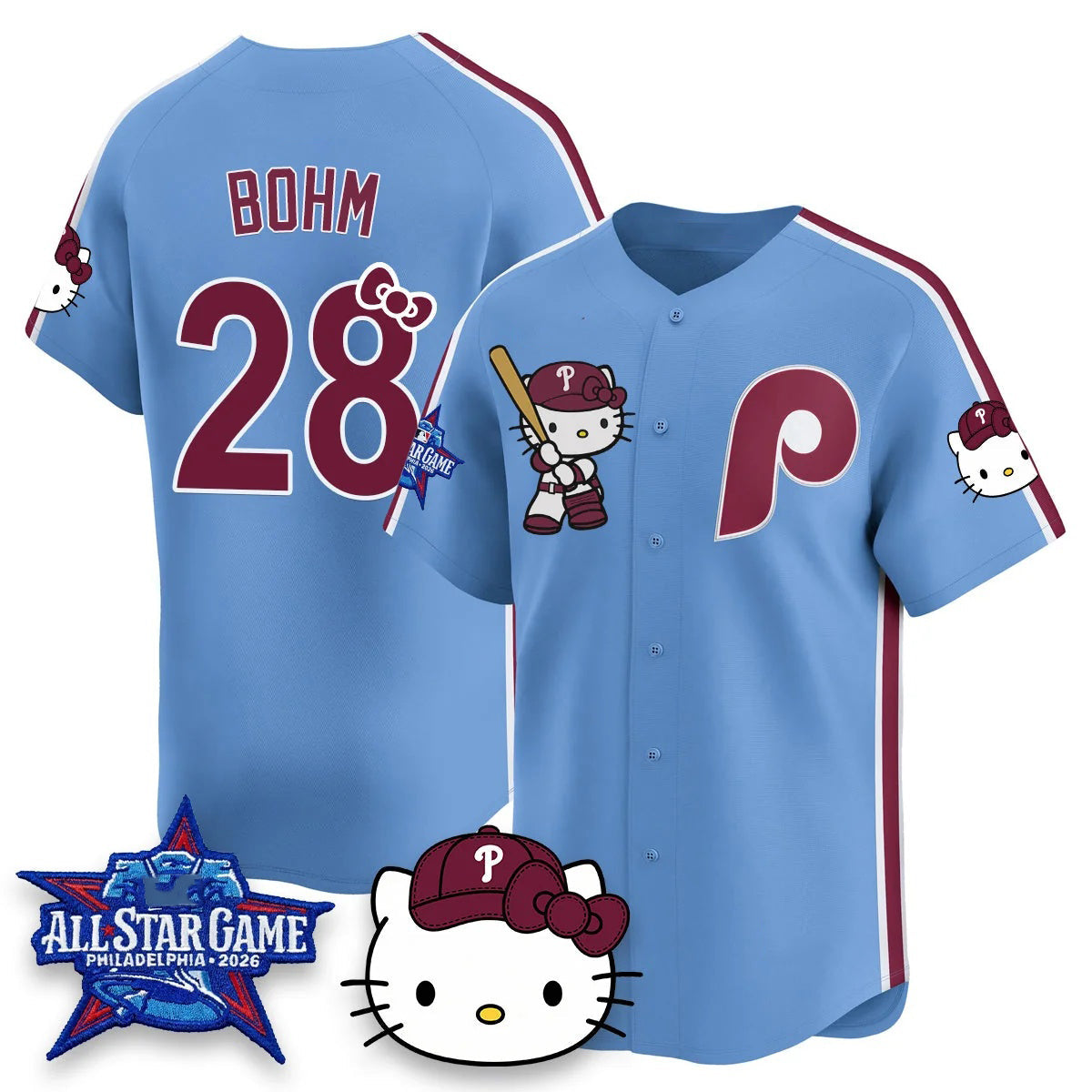 Philadelphia Phillies #28 Alec Bohm Light Blue BUTLER Meow KT Vapor Limited V2 Stitched Jersey