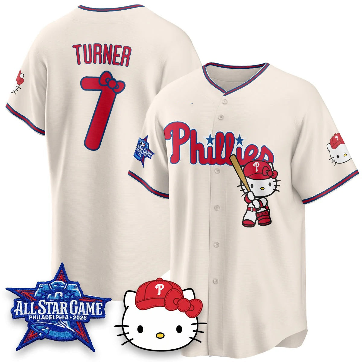 Philadelphia Phillies #7 Trea Turner Cream BUTLER Meow KT Vapor Limited V2 Stitched Jersey