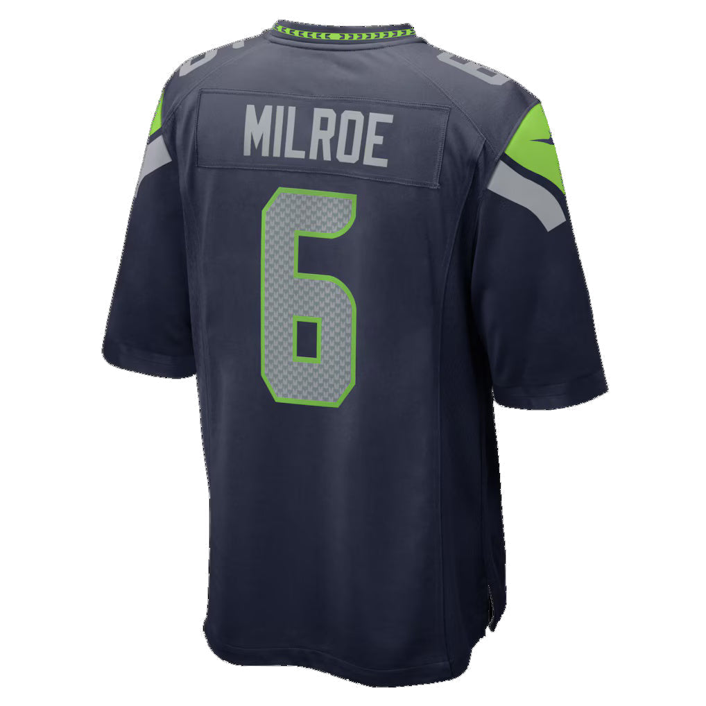 S.Seahawks #6 Jalen Milroe College Navy Team Game Jersey BUTLER