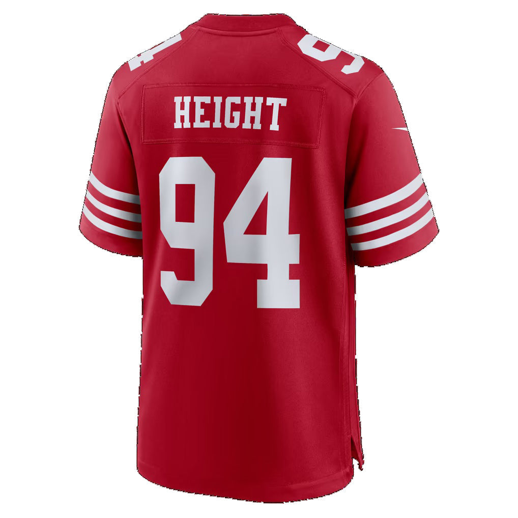 SF.49ers #94 Romello Height Scarlet Team Game jersey BUTLER