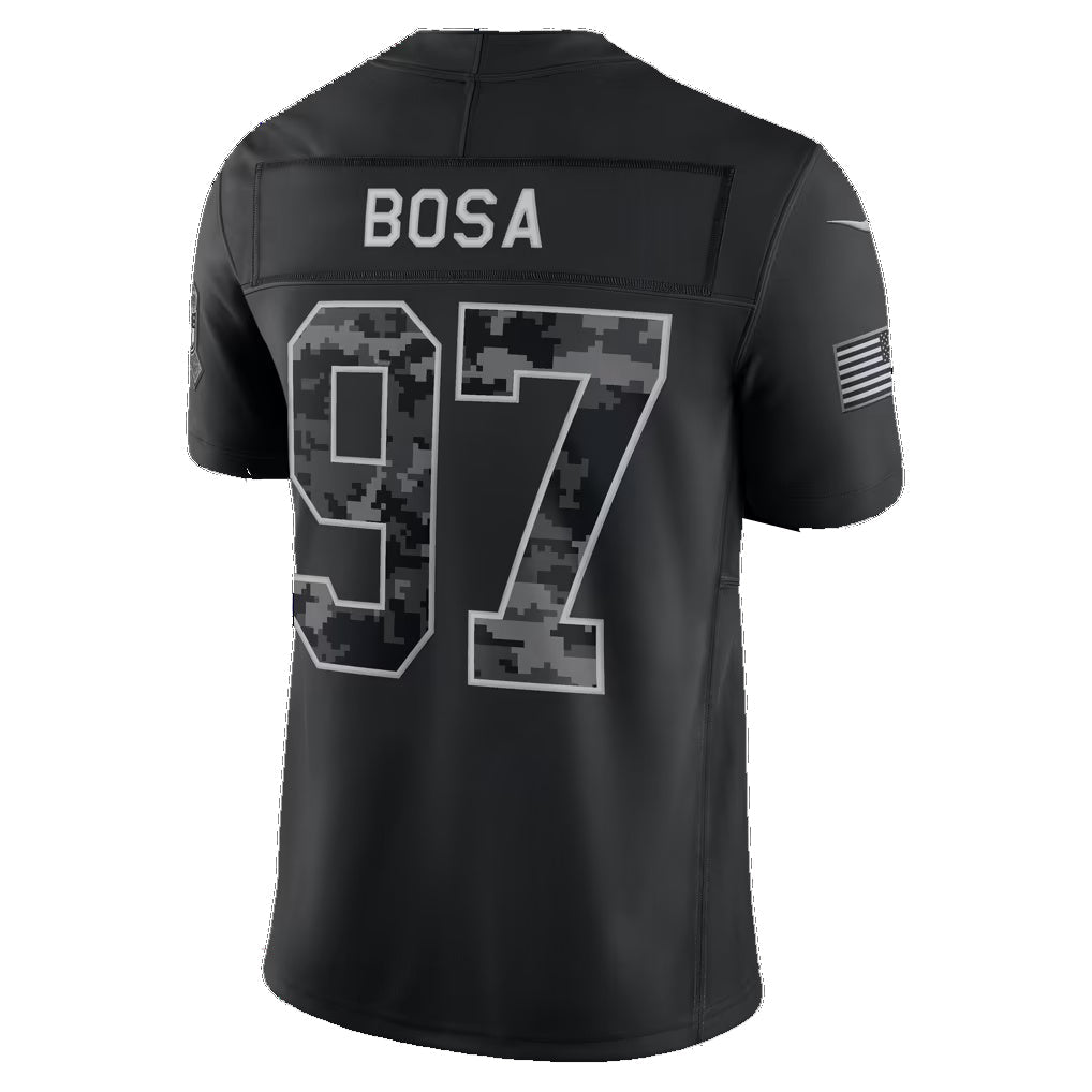 SF.49ers #97 Nick Bosa Black 2026 Salute to Service Stitched Limited jersey BUTLER