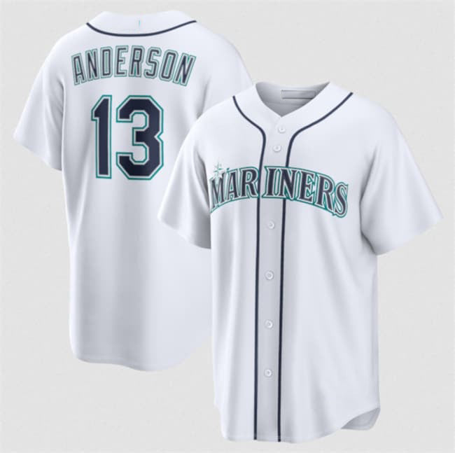 Seattle Mariners #13 Kade Anderson White Cool Base Limited Stitched Jersey BUTLER
