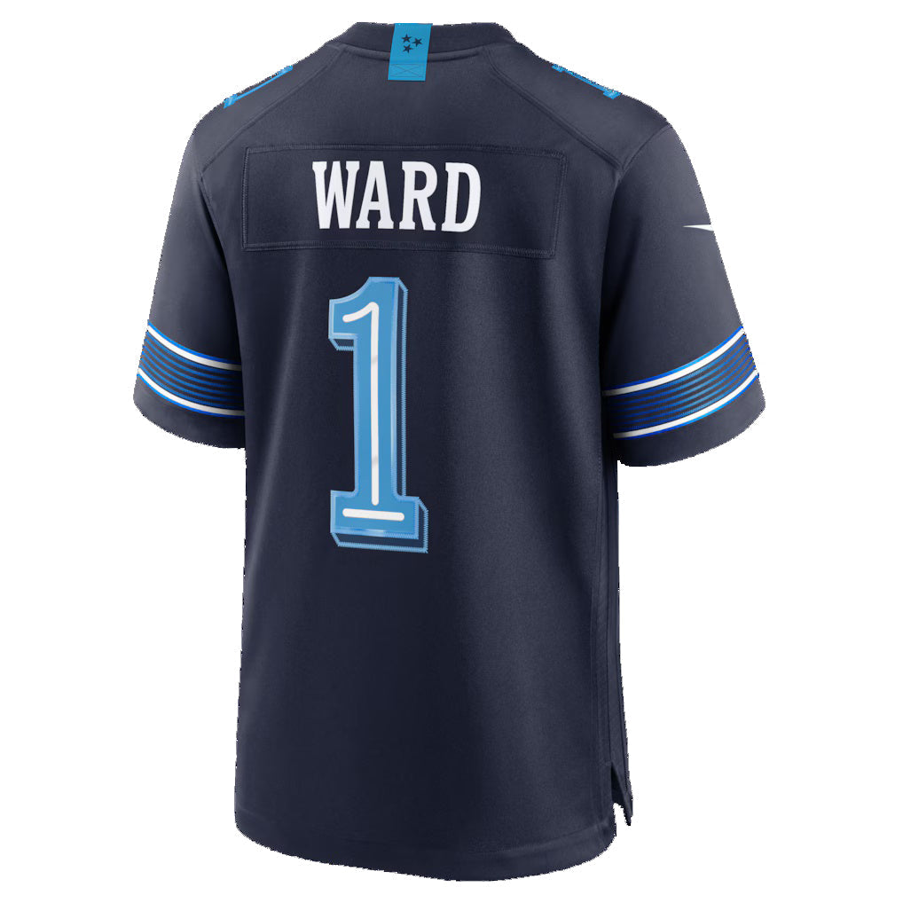 T.Titans #1 Cameron Ward Navy 2026 Rivalries Collection Game Jersey BUTLER