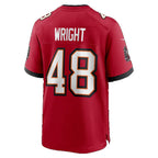 TB.Buccaneers #48 Javin Wright Red Team Game jersey BUTLER