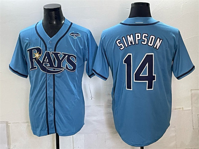 Tampa Bay Rays #14 Chandler Simpson Blue 2026 AL East Champions Patch Vapor Limited Stitched Jersey BUTLER