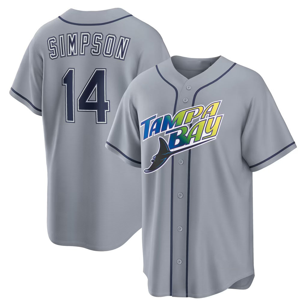 Tampa Bay Rays #14 Chandler Simpson Gray Road Stadium Jersey BUTLER