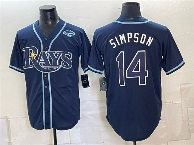 Tampa Bay Rays #14 Chandler Simpson Navy 2026 AL East Champions Patch Vapor Limited Stitched Jersey BUTLER