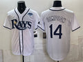 Tampa Bay Rays #14 Chandler Simpson White Gray 2026 AL East Champions Patch Vapor Limited Stitched Jersey BUTLER