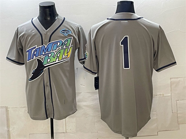 Tampa Bay Rays #1 Gray 2026 AL East Champions Patch Vapor Limited Stitched Jersey BUTLER