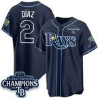 Tampa Bay Rays #2 Yandy D¨ªaz Navy 2026 AL East Champions Patch Limited Stitched Jersey BUTLER