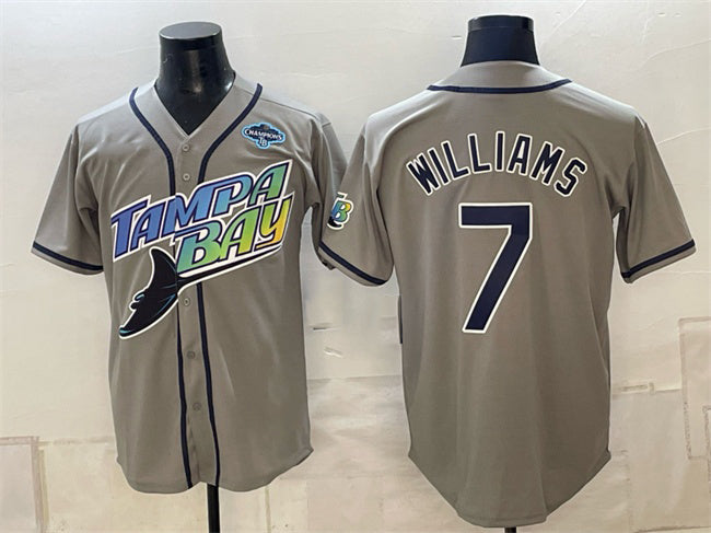 Tampa Bay Rays #7 Carson Williams Gray 2026 AL East Champions Patch Vapor Limited Stitched Jersey BUTLER