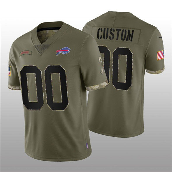 Custom B.Bills ACTIVE PLAYER 2022 Olive BUTLER Salute To Service Limited Stitched Jersey