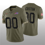 Custom B.Bills ACTIVE PLAYER 2022 Olive BUTLER Salute To Service Limited Stitched Jersey