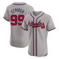 Atlanta Braves #99 Spencer Strider Player Gray BUTLER Limited Elite Home Game Stitched Jerseys