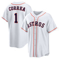 Houston Astros #1 Carlos Correa White BUTLER Home Replica Jersey