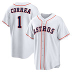 Houston Astros #1 Carlos Correa White BUTLER Home Replica Jersey