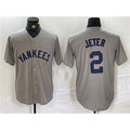 New York Yankees #2 Derek Jeter Gray BUTLER Cool Base Stitched Jersey