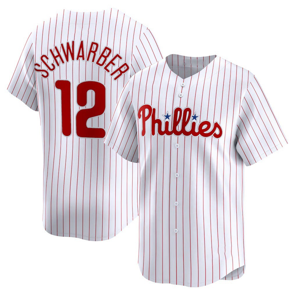 Philadelphia Phillies #12 Kyle Schwarber White BUTLER Home Limited Player Jersey