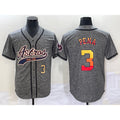 Houston Astros #3 Jeremy Pena Number Grey BUTLER Gridiron Cool Base Stitched Jersey