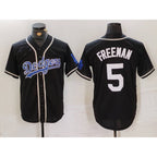 Los Angeles Dodgers #5 Freddie Freeman Black BUTLER Cool Base With Patch Stitched Jersey