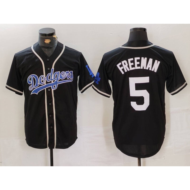 Los Angeles Dodgers #5 Freddie Freeman Black BUTLER Cool Base With Patch Stitched Jersey